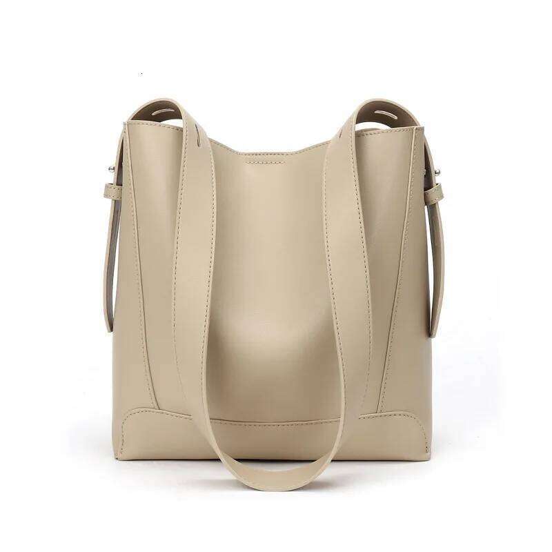 High-end Handbag Commuter Cowhide Trend Luxury Designer Bucket Large Capacity Genuine Leather Women Bags Crossbody