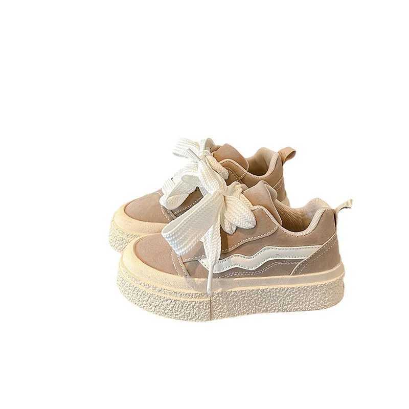Girls Spring Sneaker Children Casual Soft Soled Versatile Shoes Boys Stripe Low Top Round Toe Front Lacing Comfortable Kid Shoes W251110