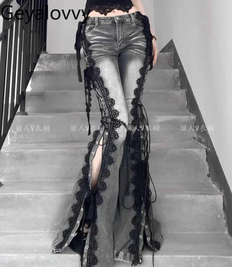 Heavy Industry Chain Decoration Loose Baggy Jeans Womens High Waist Casual Cotton Stretch Denim Pants 2025 Autumn New Trousers C251110