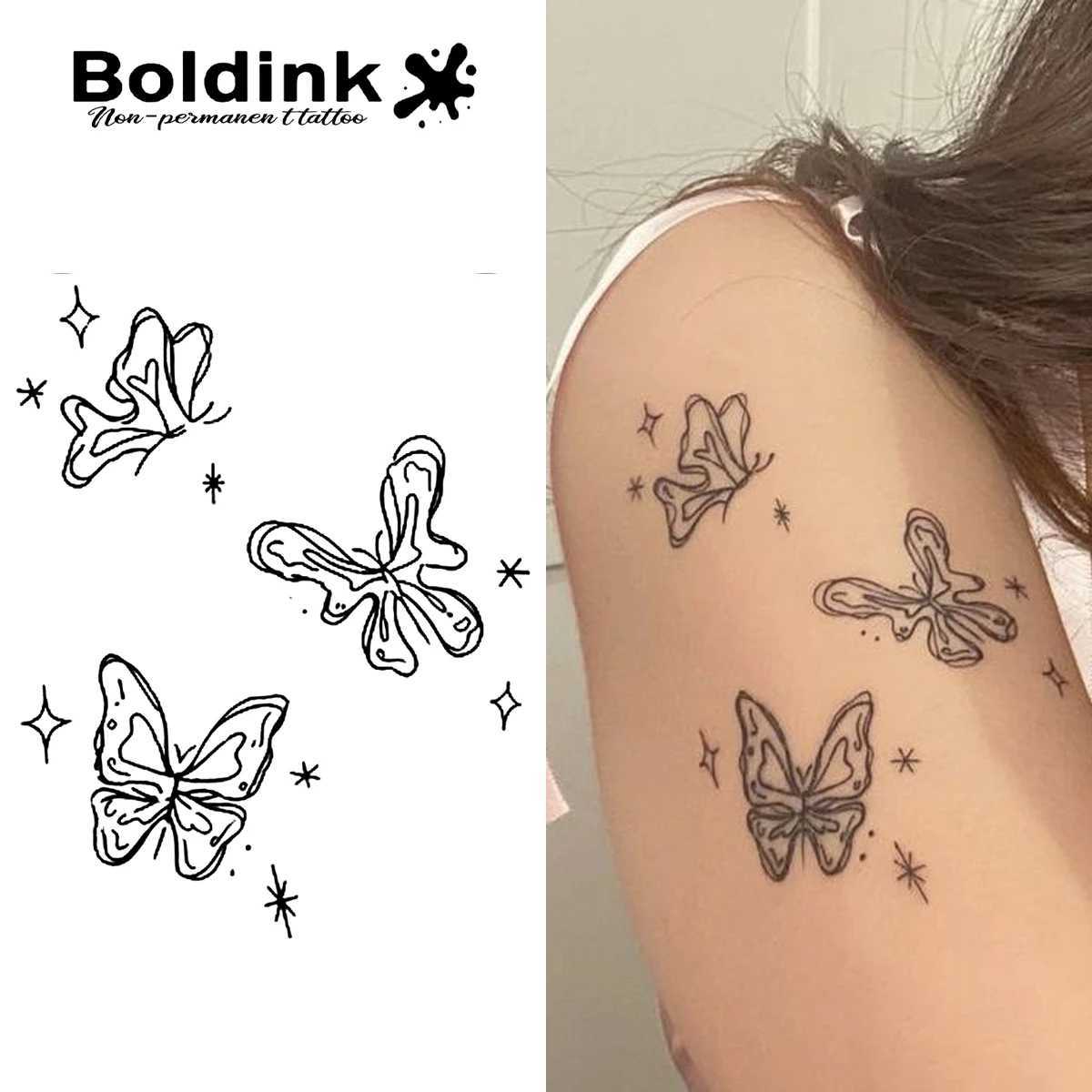 Boldink Butterfly Temporary Tattoo Lasting for 15 Days with New Technology Waterproof Semi Permanent Stickers W250410