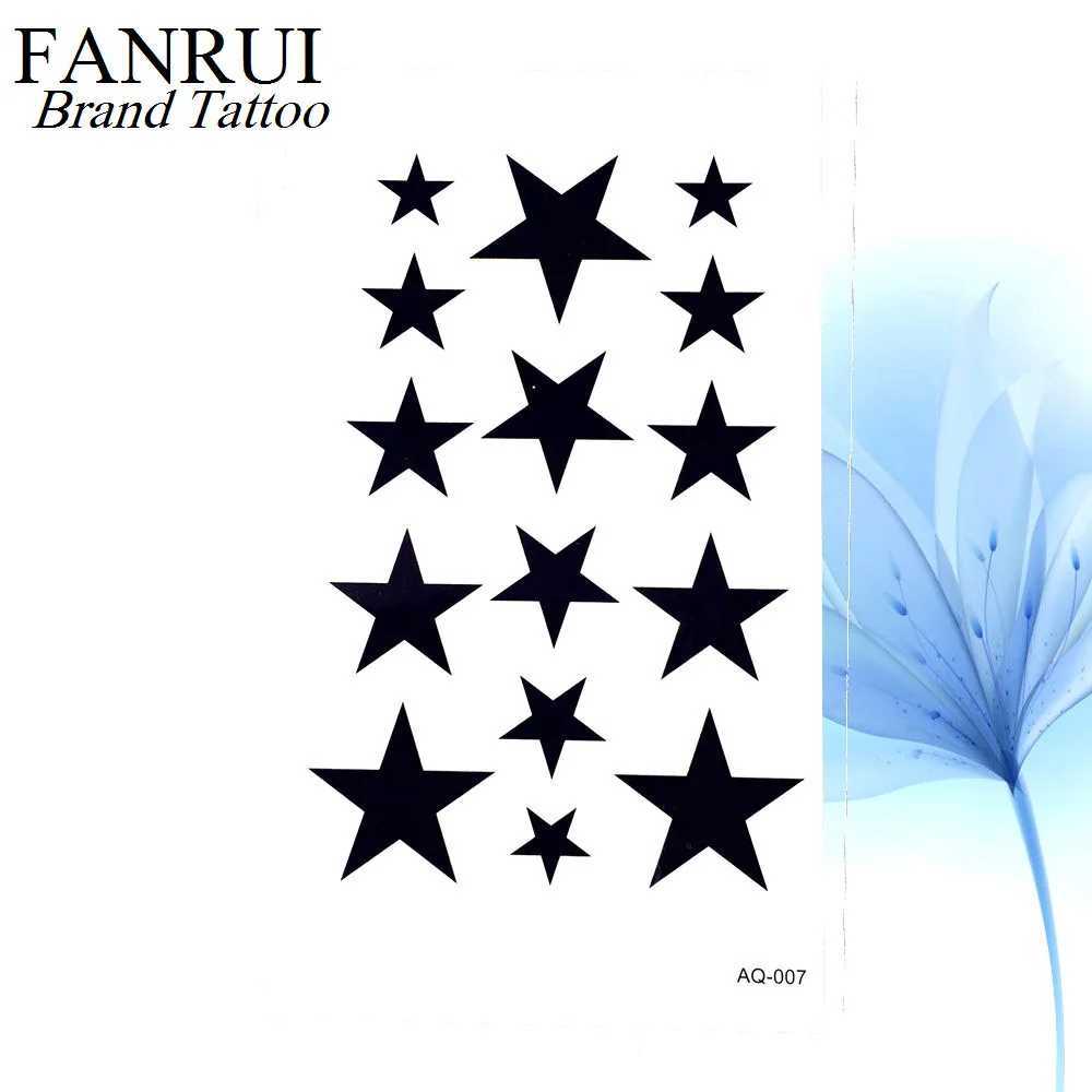 Cute Black Moon Sky Stars Temporary Tattoo Cartoon Girl Tattoo Hands Waterproof Ears Tattoo Stickers Mens Body Arm Finger Art W250410