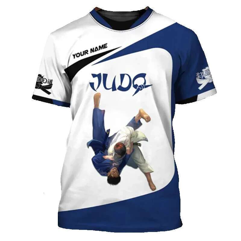 Judo fans 3D print fun for men, Fiers Train loose round neck Japanese T-shirt, Jujutsu fashion trend T-shirt customization