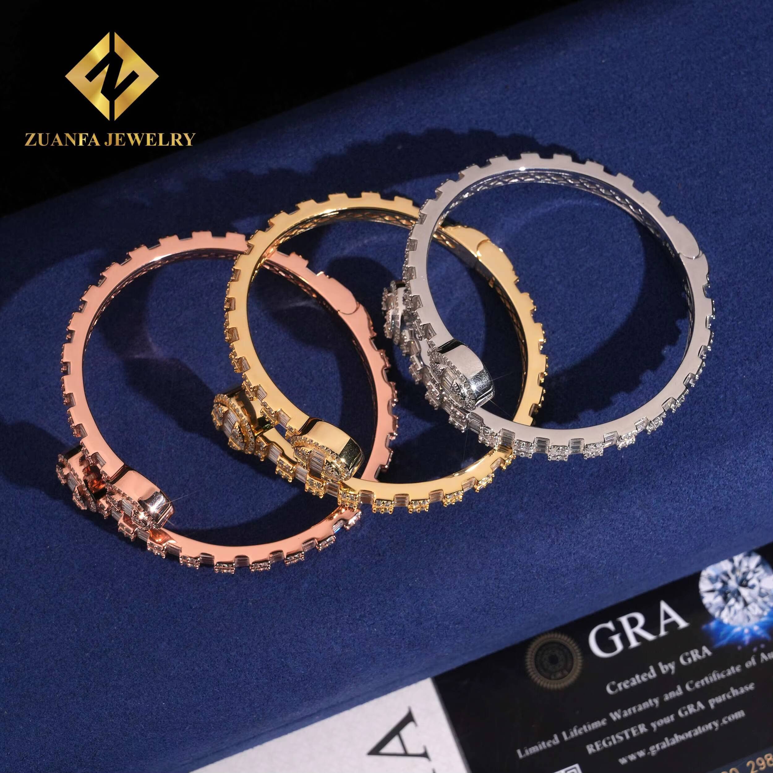 New Arrivals Pass Diamond Tester 925 Solid Silver High Quality VVS Iced Out Moissanite Hip Hop Jewelry Bracelet Bangle