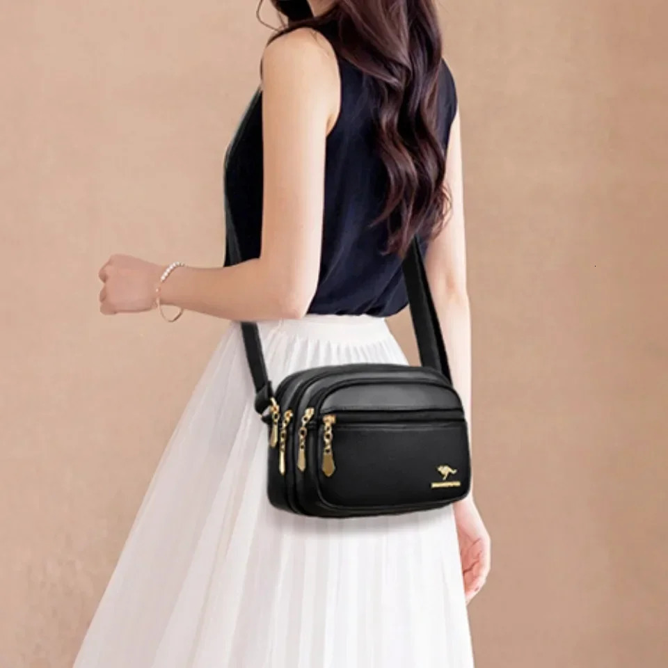 High Quality Soft Leather Purse Fashion Women Shoulder Messenger Bag Multi-pocket Wear-resistant Bag Luxury Ladies Handbag Sac R251110