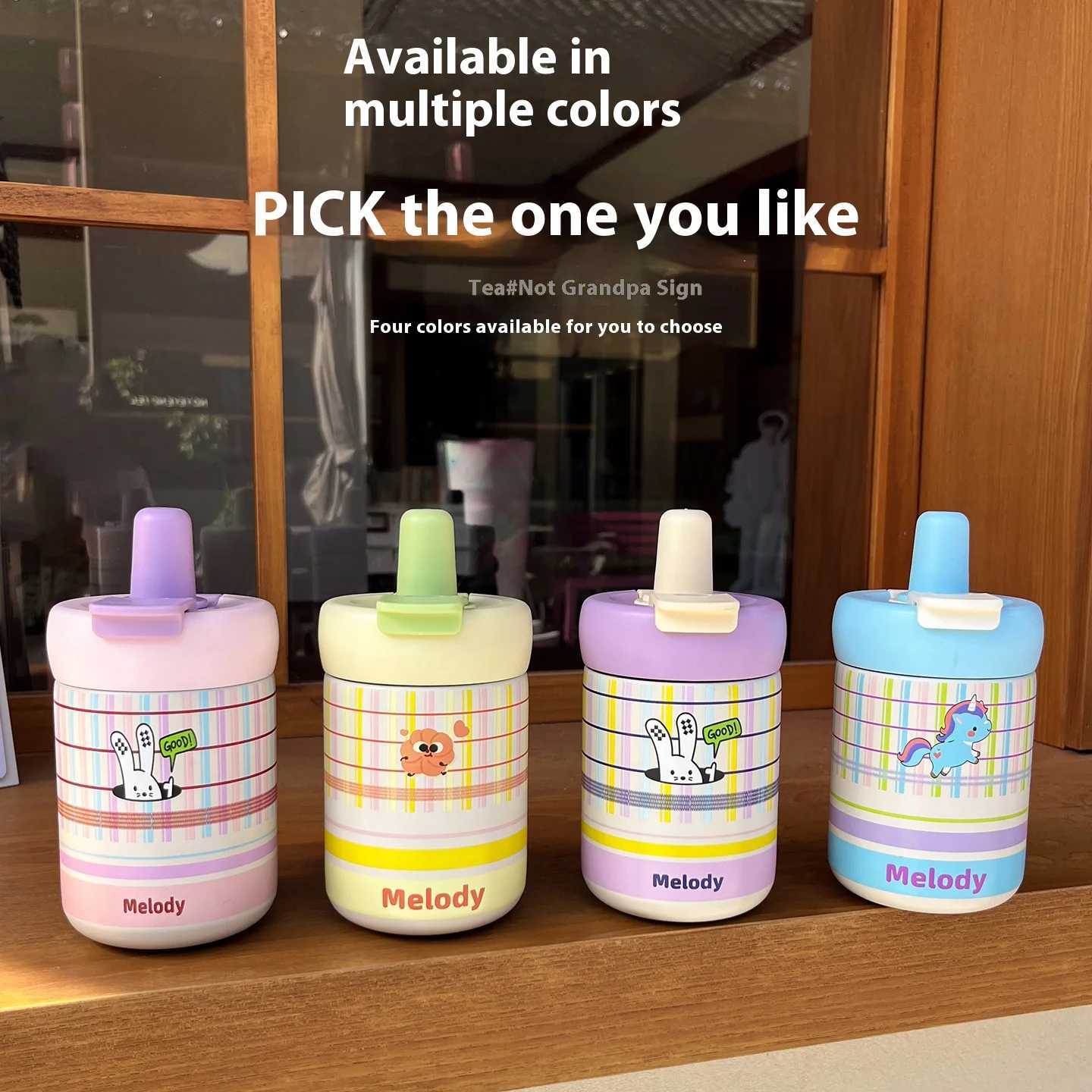 Fashionable cup Fashionable double-drinking grid insated cup large capacity high appearance ll straw cup handle portable and portable water Y251110