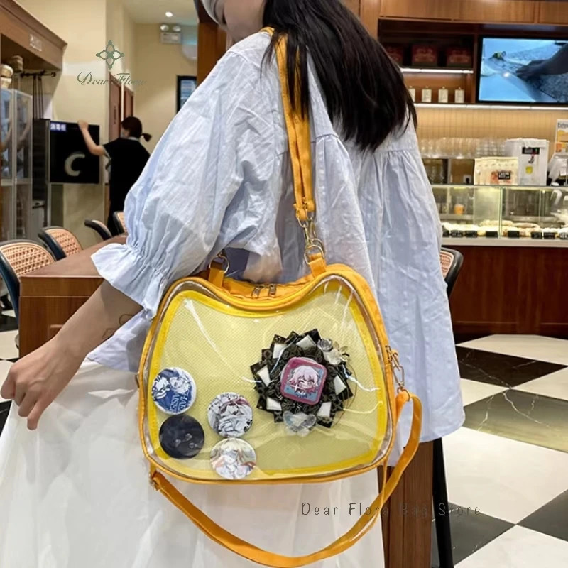 Y2K Sweet Cute Cat Ita Bag New Japanese Popular Crossbody Bags JK Uniform Shoulder Bag Girl Transparent Display Student Handbags R251110