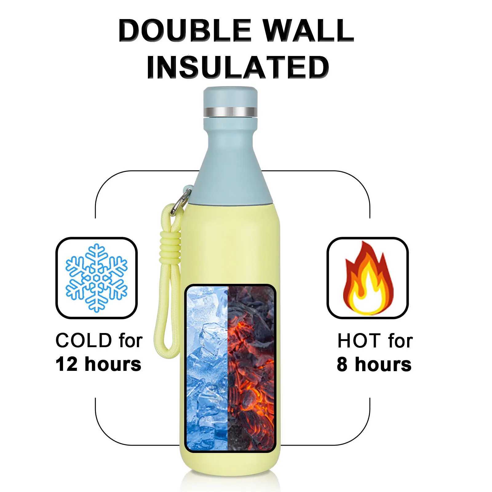 Fashionable cup Stainless Steel Water Bottle 500ml Screw Lid Vacuum Insated Sports Flask Leak Proof Small for School Travel Y251110