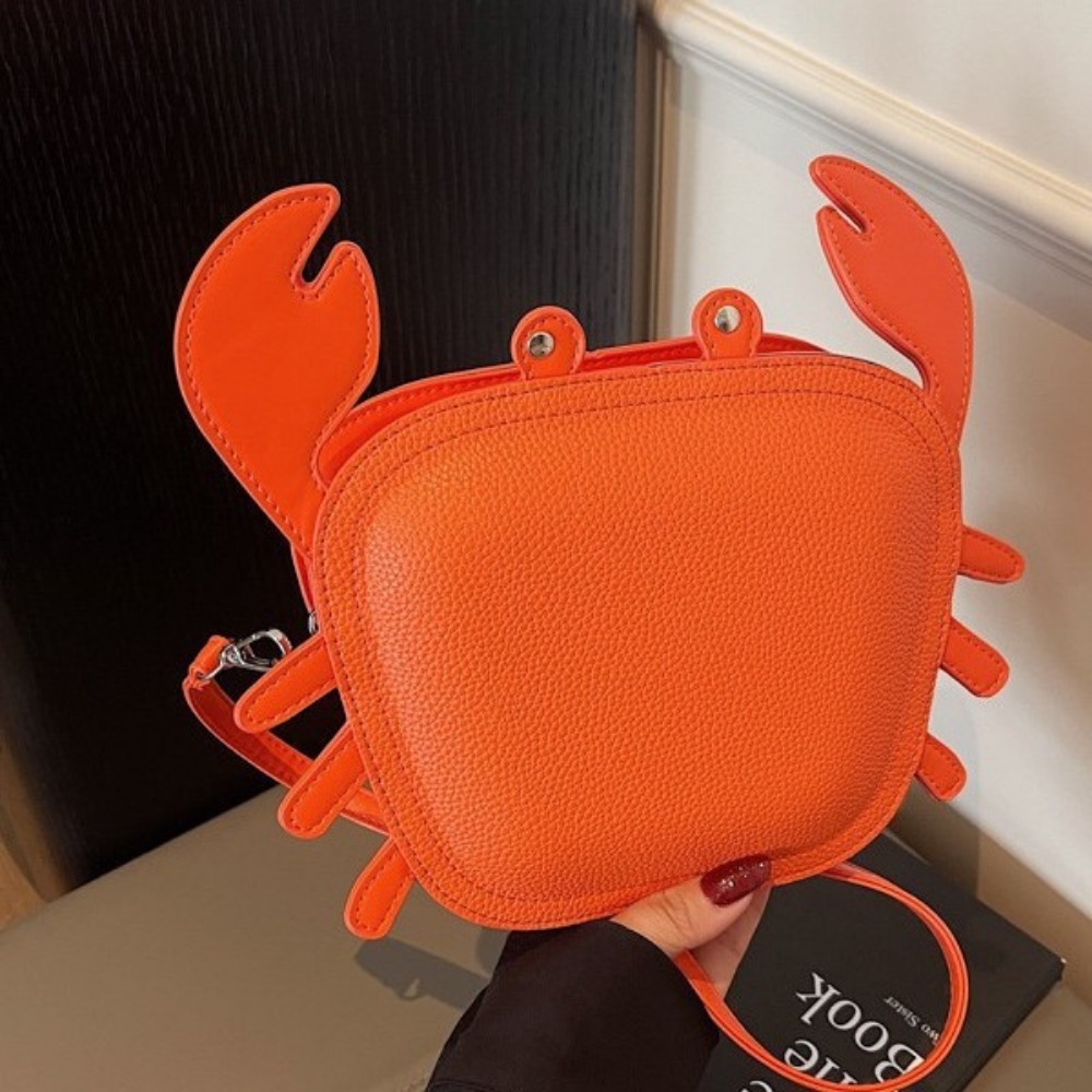 Fashionable Woman's Personalized Crab Design Shoulder/Crossbody Satchel with Unique Shape Features