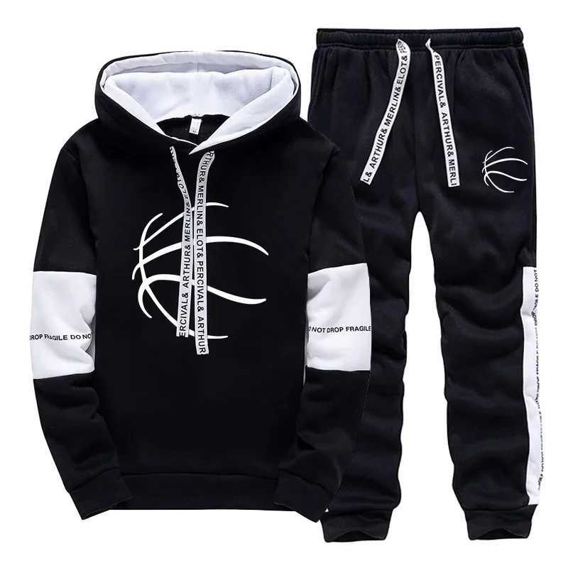 Running Mens Tracksuit Casual Print Sweatshirts New Sports Jogging Mens Clothing Basketball Sportswear Single Piece Hoodie Pants W251110