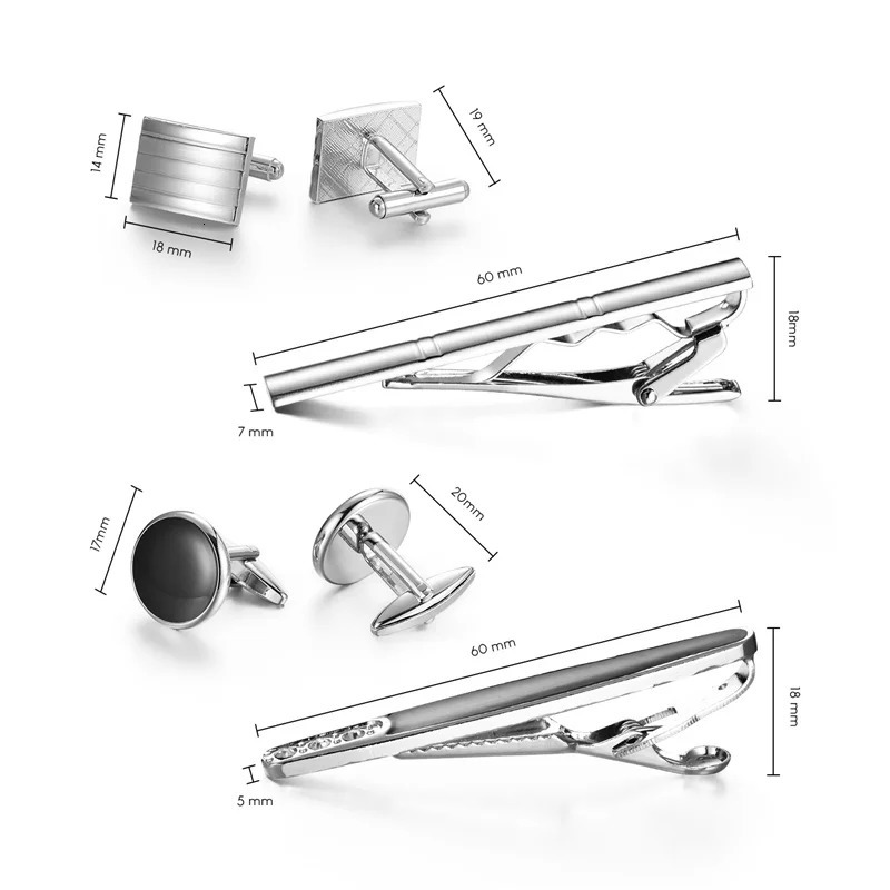 4 Sets Cufflinks For Mens Tie Clips Cufflinks Set With Box Wedding Guests Gifts Man Shirt Cufflink Pisa Ties Mens Gift 250409