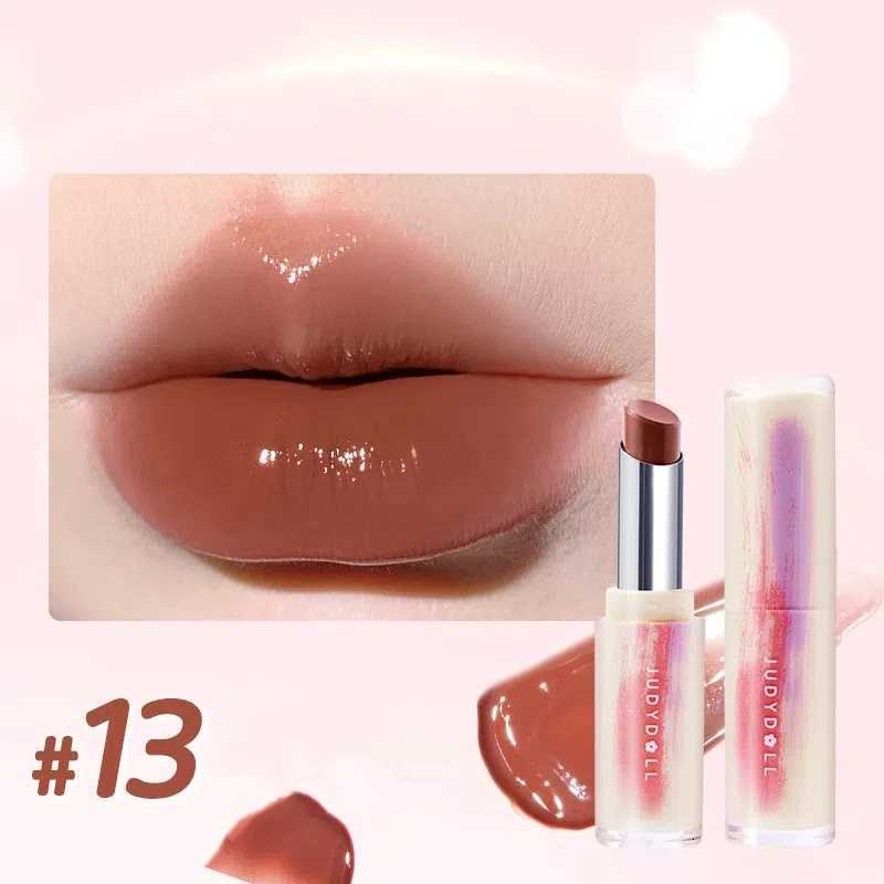 Judydoll Water Gloss Mirror Lipstick Crystal Jelly Lip Gloss Moisturizing Long Lasting Solid Lip Stick Nude Lip Tint MakeupT251110