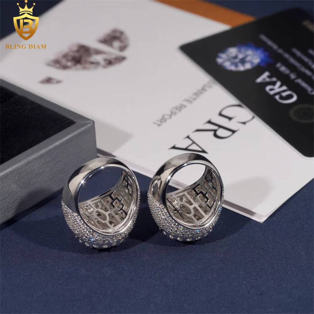 Hot Sale Fashion Rings for Men Moissanite Iced Out Moissanite Hip Hop Jewelry High Quality Diamond Pass Diamond Test with GRA