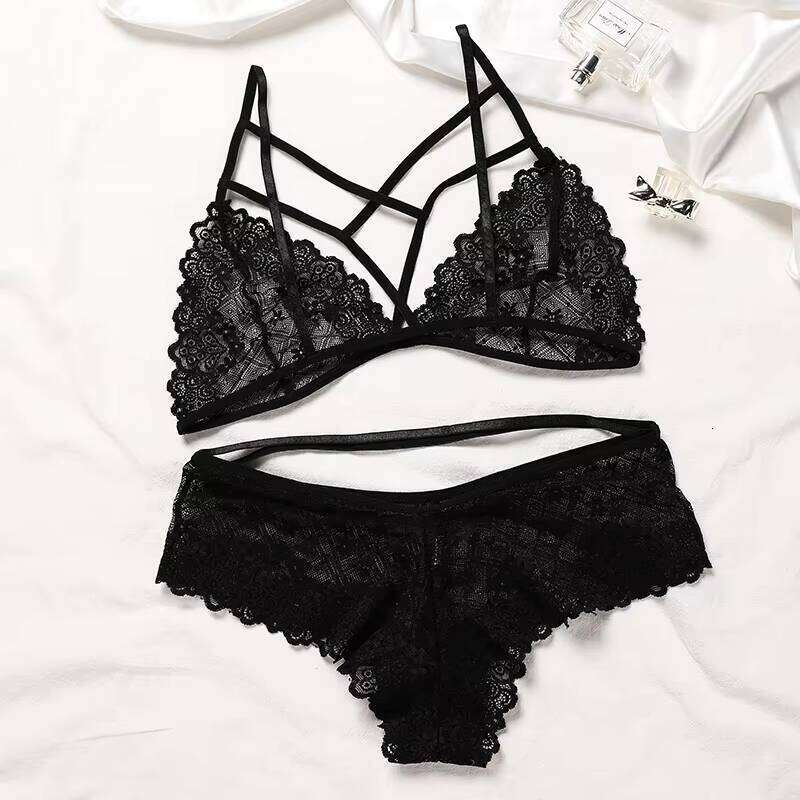 Lace Sexy Lingerie Sharicca Wholesale See Through Hot Girls Bralette Hollow Out Bra Set Womens Underwear With Lace Sexy Lingerie