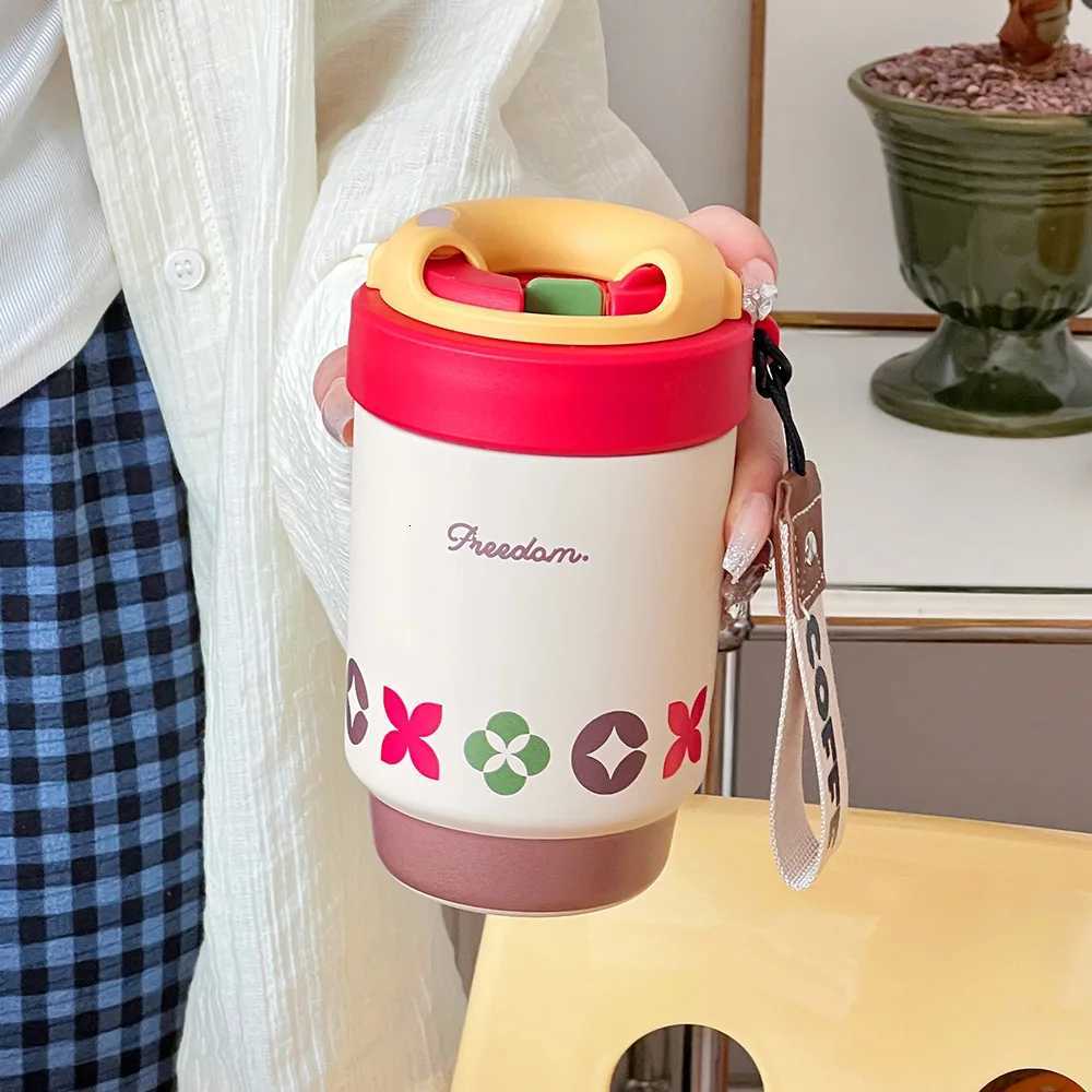 Fashionable cup Twist-off Lid Double-drink Creative Coffee Cup High Appearance Ll New Insated Cup Portable Cute and Simple Water Cup Y251110