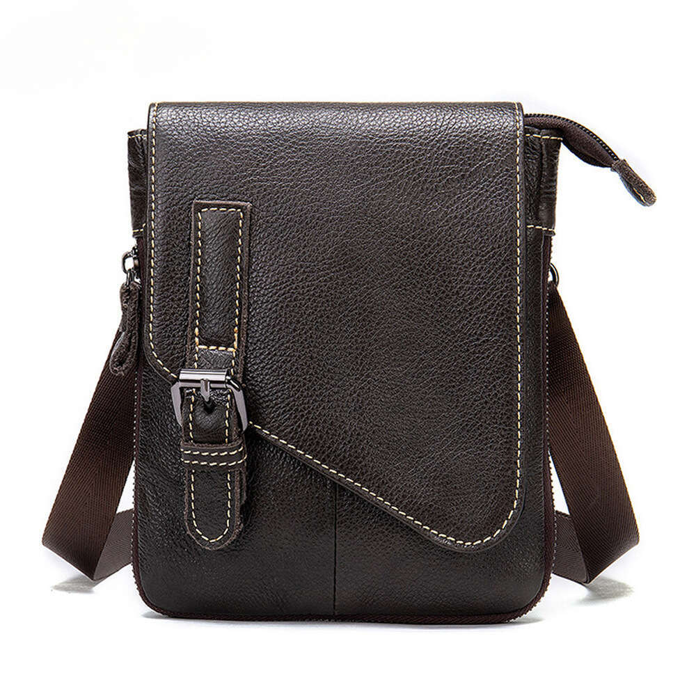 Bestselling Top Layer Cowhide Crocodile Pattern Flap Business Shoulder Crossbody Men S Light Luxury Leather Bag High Quality