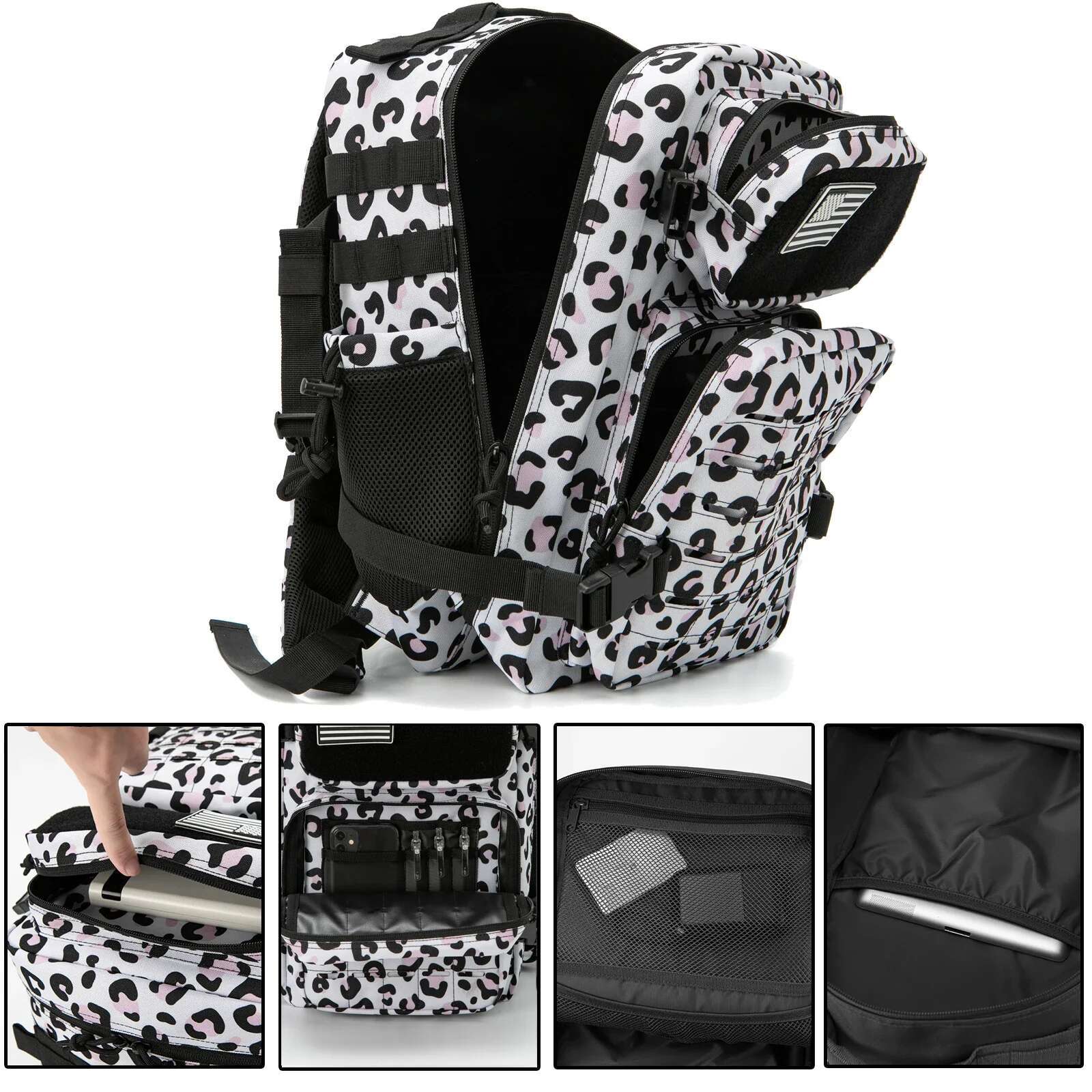 L Women Men Backpack For Tactical Laser Cut Molle Heavy Duty Backpack School Bag Gym Rucksack Treeking With Dual Cup Holder