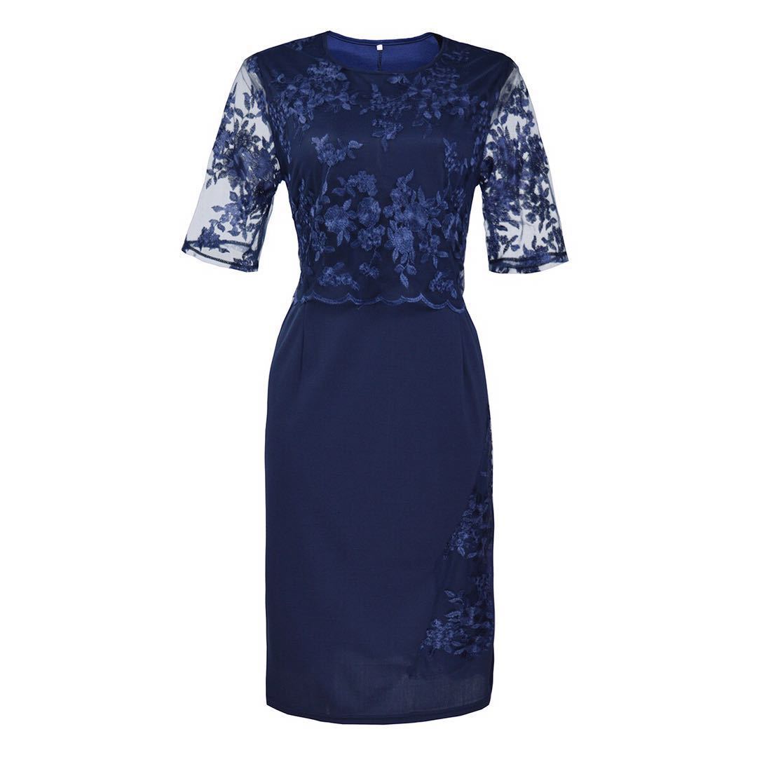 Hot selling lace stitching fake two-piece set of chubby oversized dresses in three colors and eight sizes