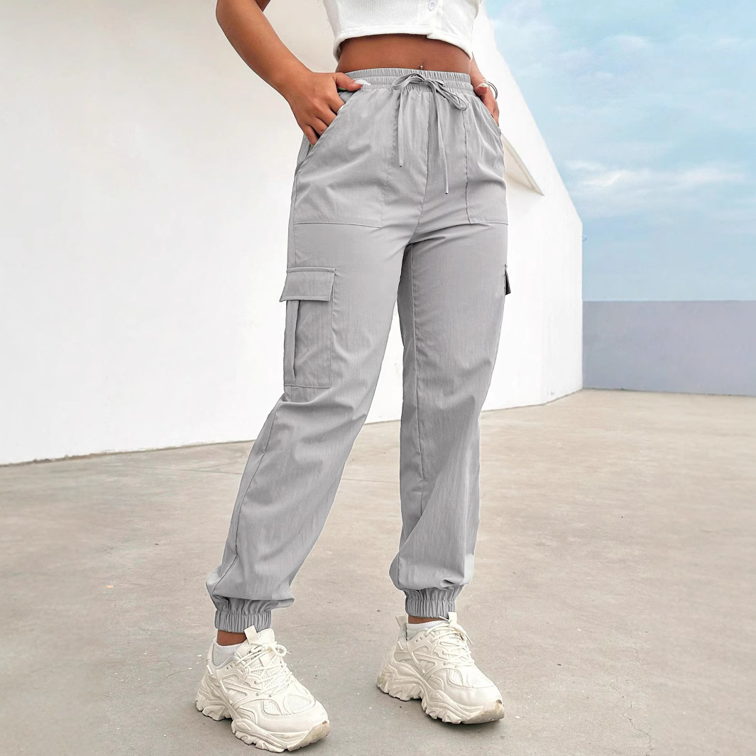 Trousers Casual Flat Waist Pocket Womens Fashion Product Pants Y2K Street Clothing Summer Foundation Z260314