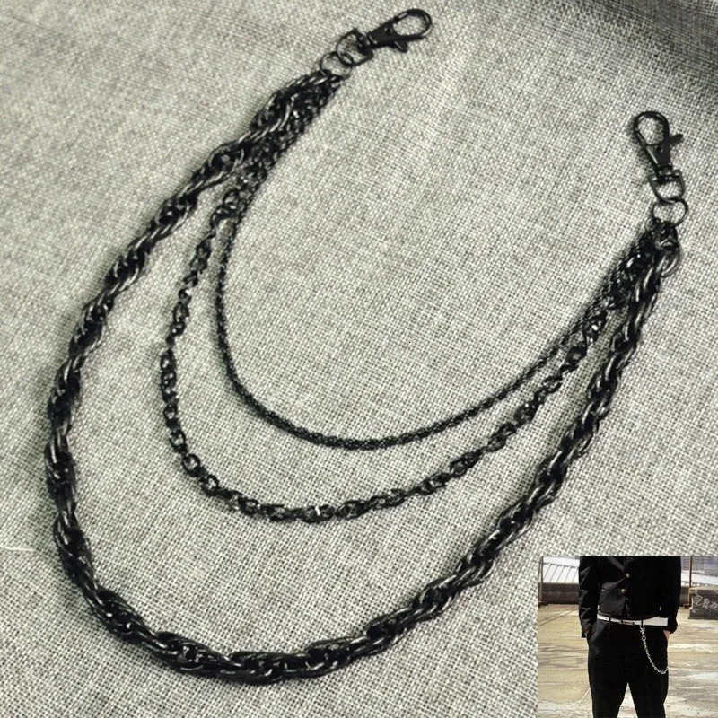 Rock Punk Pants Chain Waist Wallet Keychain Personalized Mens Hip Hop Style Retro Decoration Trend Accessories 250410