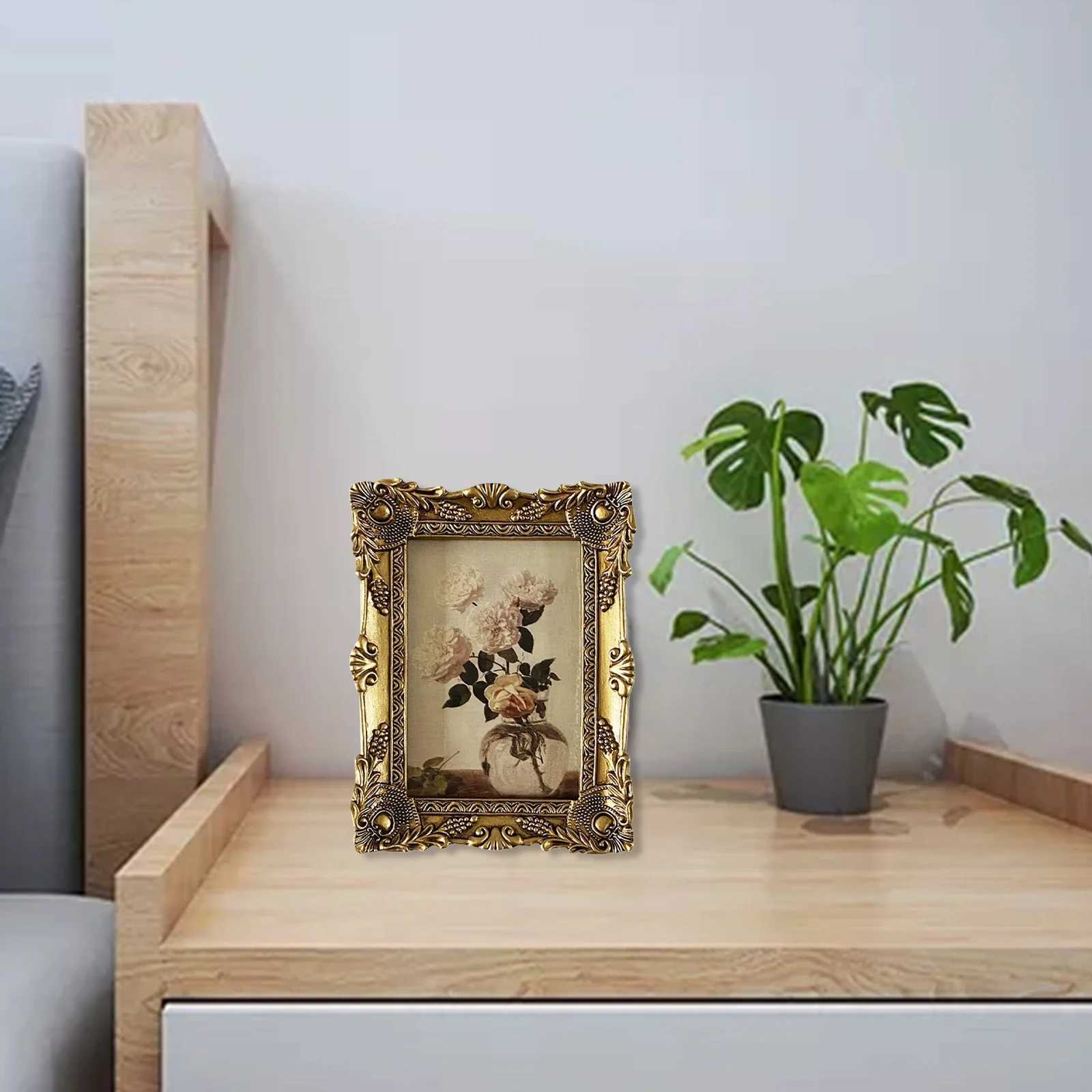 Wall Hanging Ornate Picture Resin Embossed Retro Style Baroque Photo Frame for Home Wedding Hallway Gallery Decor L251110 H260306