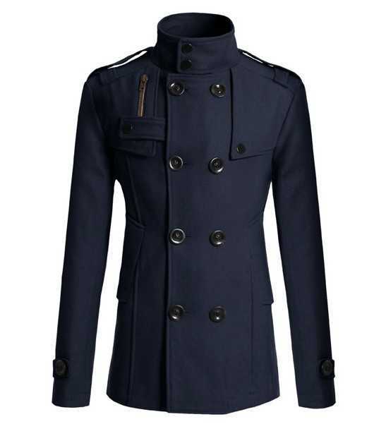 Fashion Men Woolen Jackets Autumn Winter Lapel Double Button Windbreaker Trench Coat Belt Cold Resistance Mid-Long Overcoat X251110