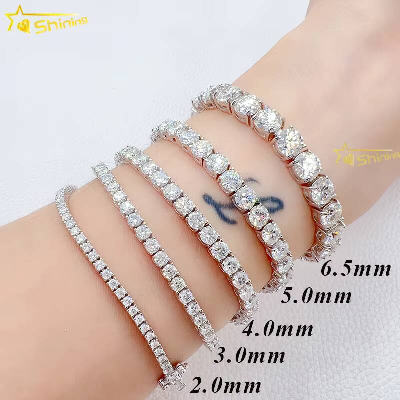 Fast Delivery Hot Sale 925 Sterling Silver Necklace Bracelet Pass Diamond Tester GRA Certified VVS Moissanite Tennis Chain