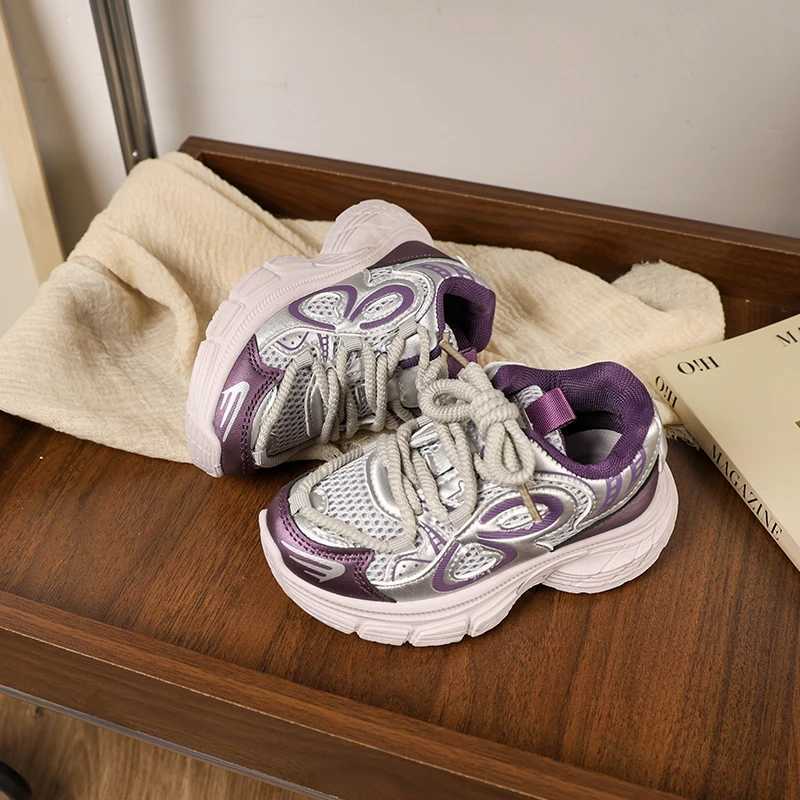 2024 New Childrens Sneakers School Versatile Tennis Shoes for Girls Fashion Chunky Breathable Kids Causal Boys Basketball ShoesT251110