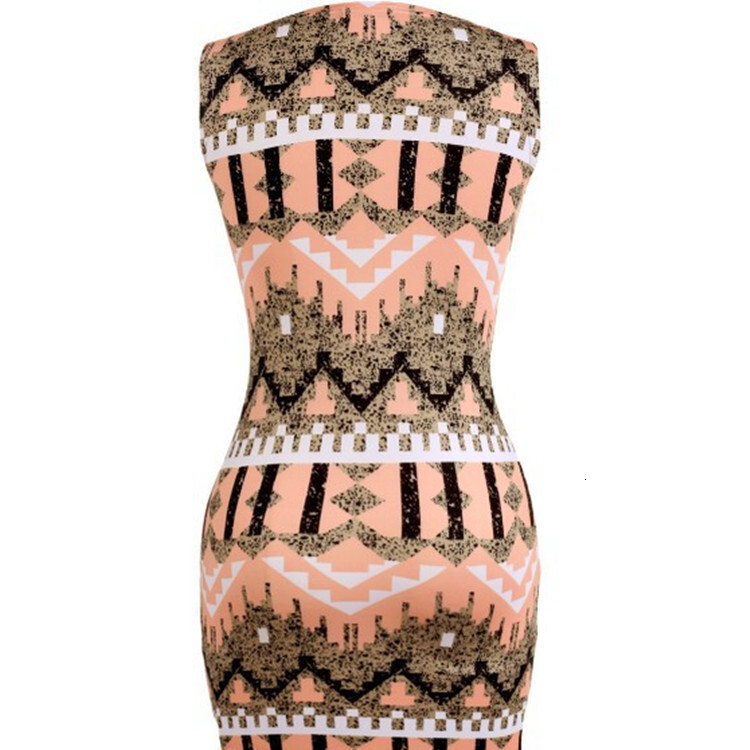 2025 Summer New Fashion Round Neck Sleeveless Printed Pencil Dress