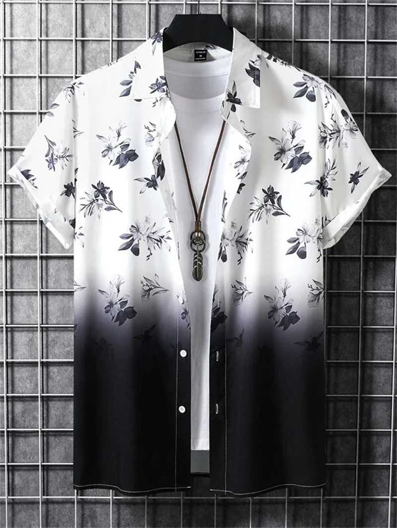 Hawaiian factory style mens summer beach party short sleeved shirt outdoor breathable fashion streetwear X250410