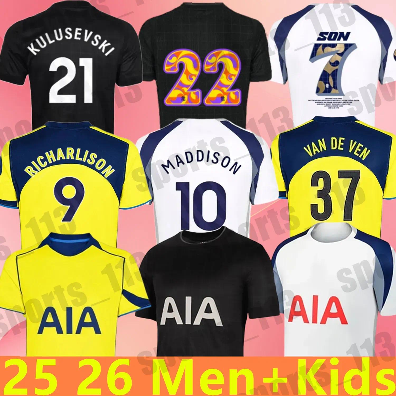 2025 2026 Tottenha soccer jerseys MADDISON home 2026 3rd BISSOUMA KULUSEVSKI UDOGIE LUCAS DELE VAN DE VEN SON ROMERO RICHARLISON 25 26 Spur Football kits kids set
