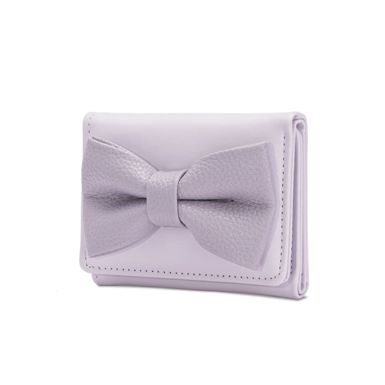 1pc Women Simple Solid Color Bow Decor Mini Tri-Fold Compact Wallet For Women Wallet Mini Wallet Purse Wallet Small Wallet cute R251110