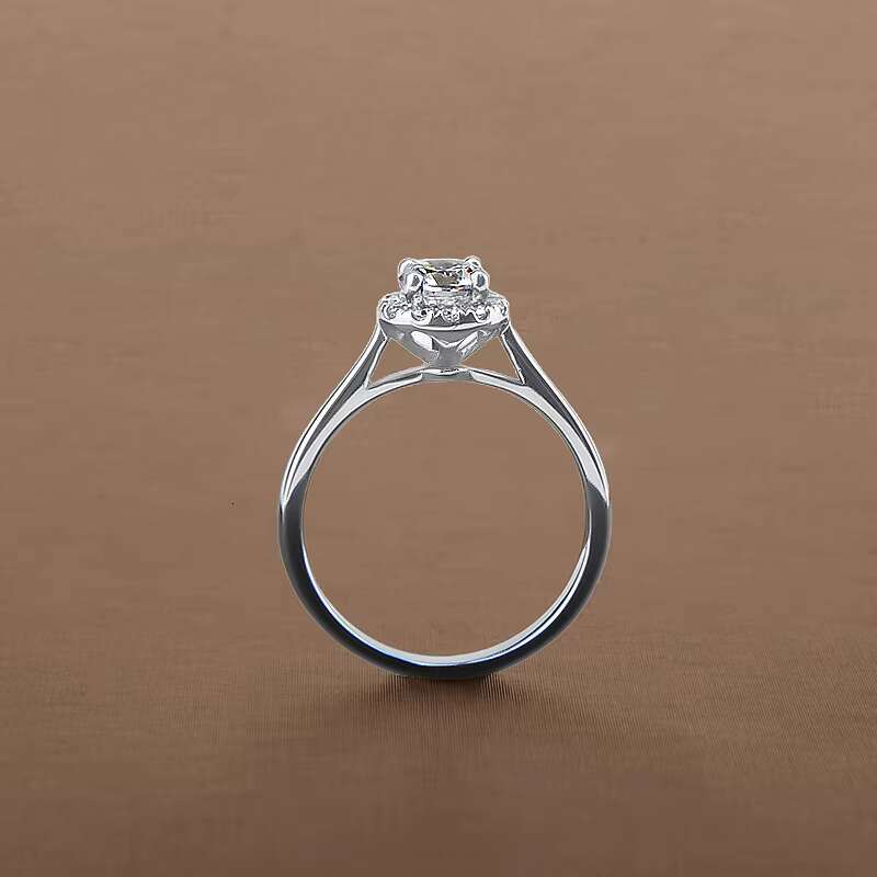Wholesale Luxury Four Prong Moissanite Ring 1 Ct S925 Sterling Silver 18K Gold Plated Wedding Engagement Ring With Certificate