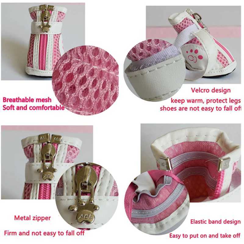 4-piece/set pet dog shoes breathable pet shoes mesh casual shoes anti slip shoes suitable for small dogs mini dog pet shoes socks T2504010