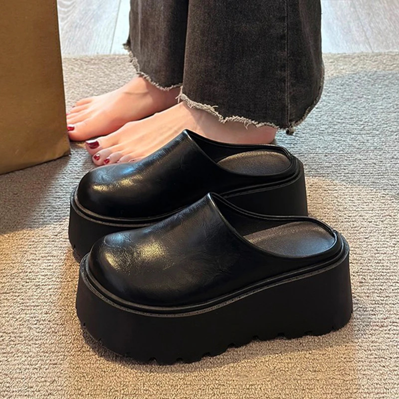 Flats Platform Women Slippers Fashion Autumn Mules Shoes Casual Slingback Cozy Shoes Woman Slides Trend Ladies Flip Flops 251107