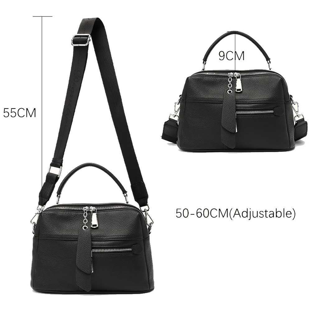 Zency Genuine Leather Satchel Designer Handbag Female Pillow Bag Classic Black Lady Shoulder Crossbody Tote Top-handle Bags K251110