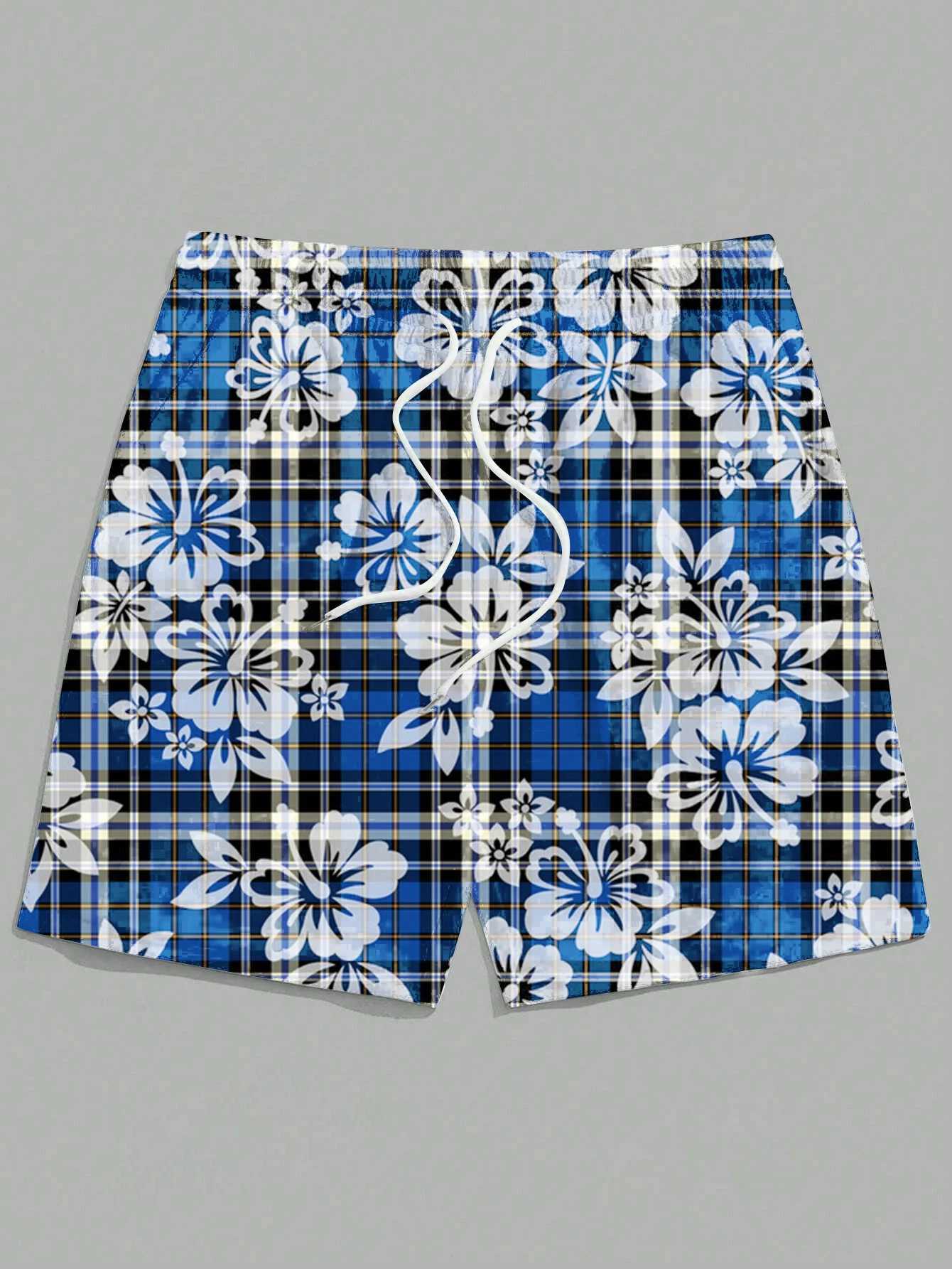 3D printed mens vacation shorts - surreal jungle printing with orchids and ferns suitable for beach and cruise wear X250410