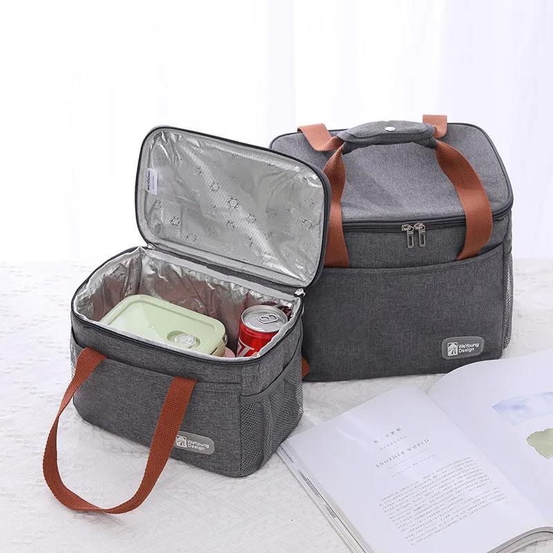 Large capacity thermal insulation lunch bag Oxford cloth food storage picnic handbag portable cooler box 250401