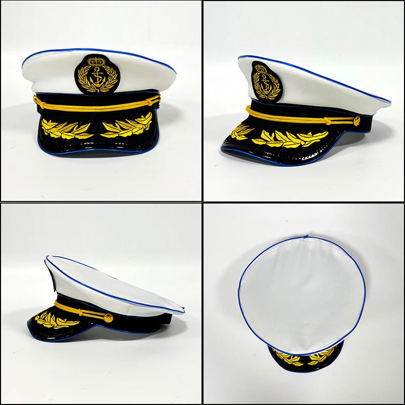 Cool Luminous Navy Hat Holiday Glow Supplies Adult Headgear Hat Glow LED Hat For Night Party 250410