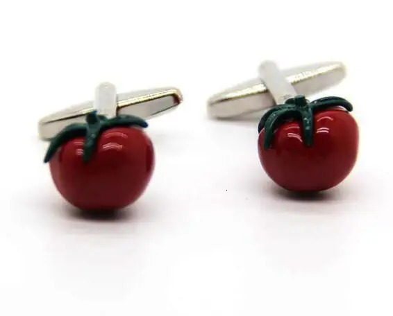 10pairslot All Saints Day Red Tomato Pumpkin Cufflinks Enamel Squash Cuff Links Halloween Gift Mens Jewelry Wholesale 250409