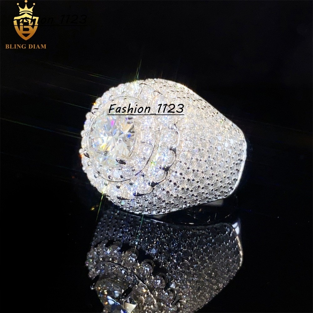 Hot Sale Fashion Rings for Men Moissanite Iced Out Moissanite Hip Hop Jewelry High Quality Diamond Pass Diamond Test with GRA