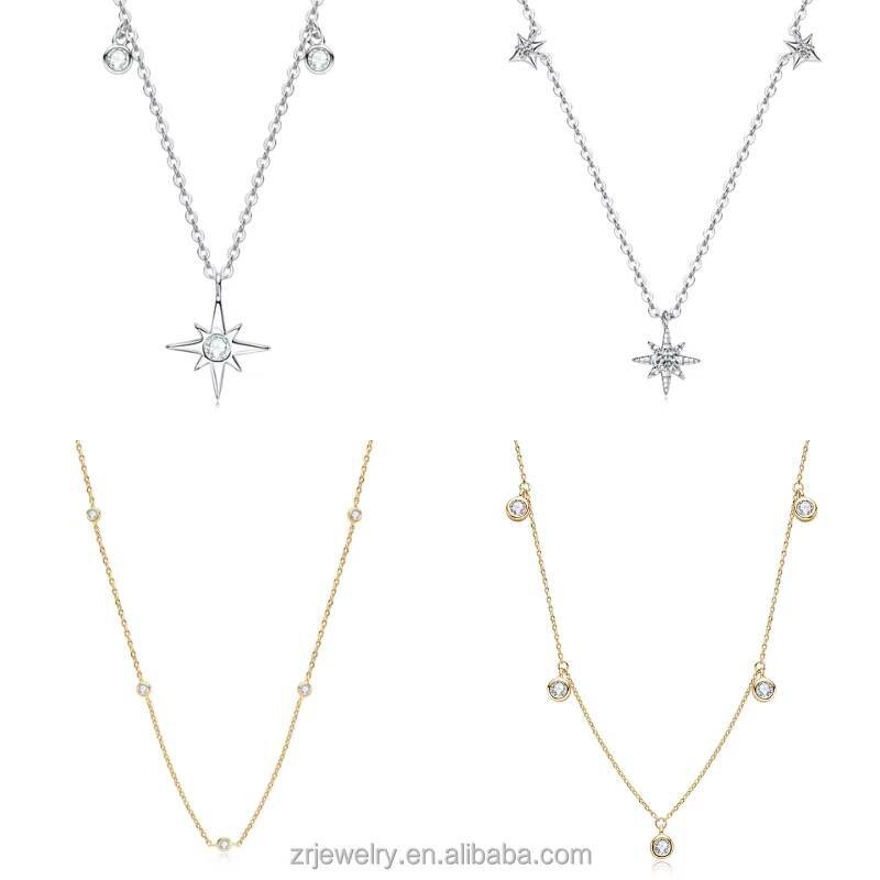 Classic Pendant Moissanite Necklace 925 Sterling Silver Chain Gra Certified VVS Moissanite Necklace