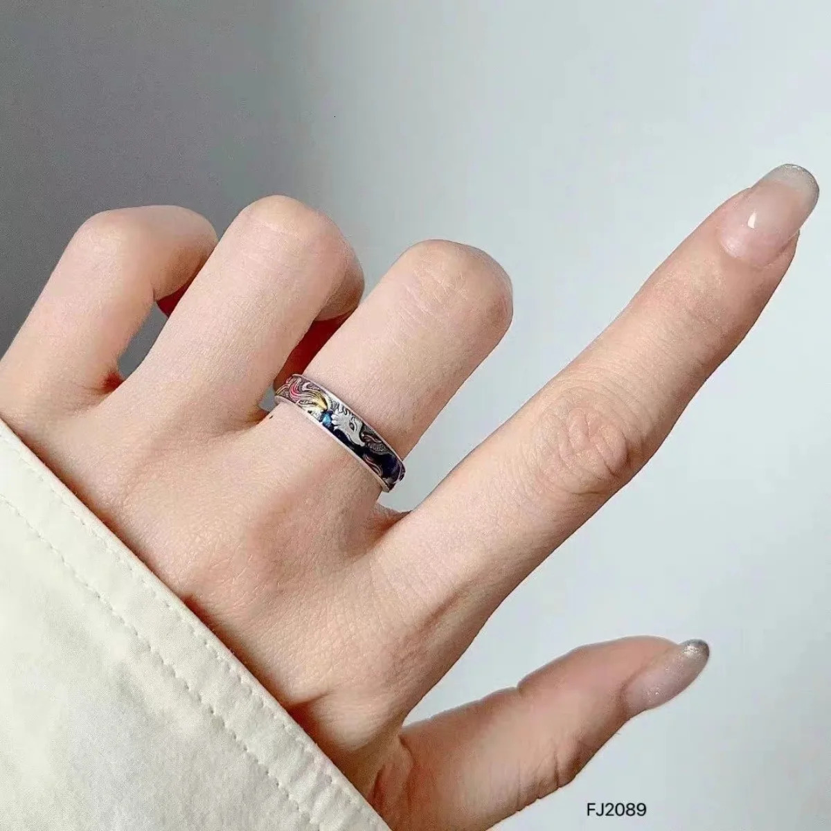 Adjustable Enamel Fox Ring Stainless Steel Color Painting Jewelry for Women Men Comfort Fit Daily Wear Gift Idea 251110