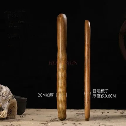 Green sandalwood head meridian comb scalp massage big tooth natural genuine sandalwood comb wide tooth hair loss 251107