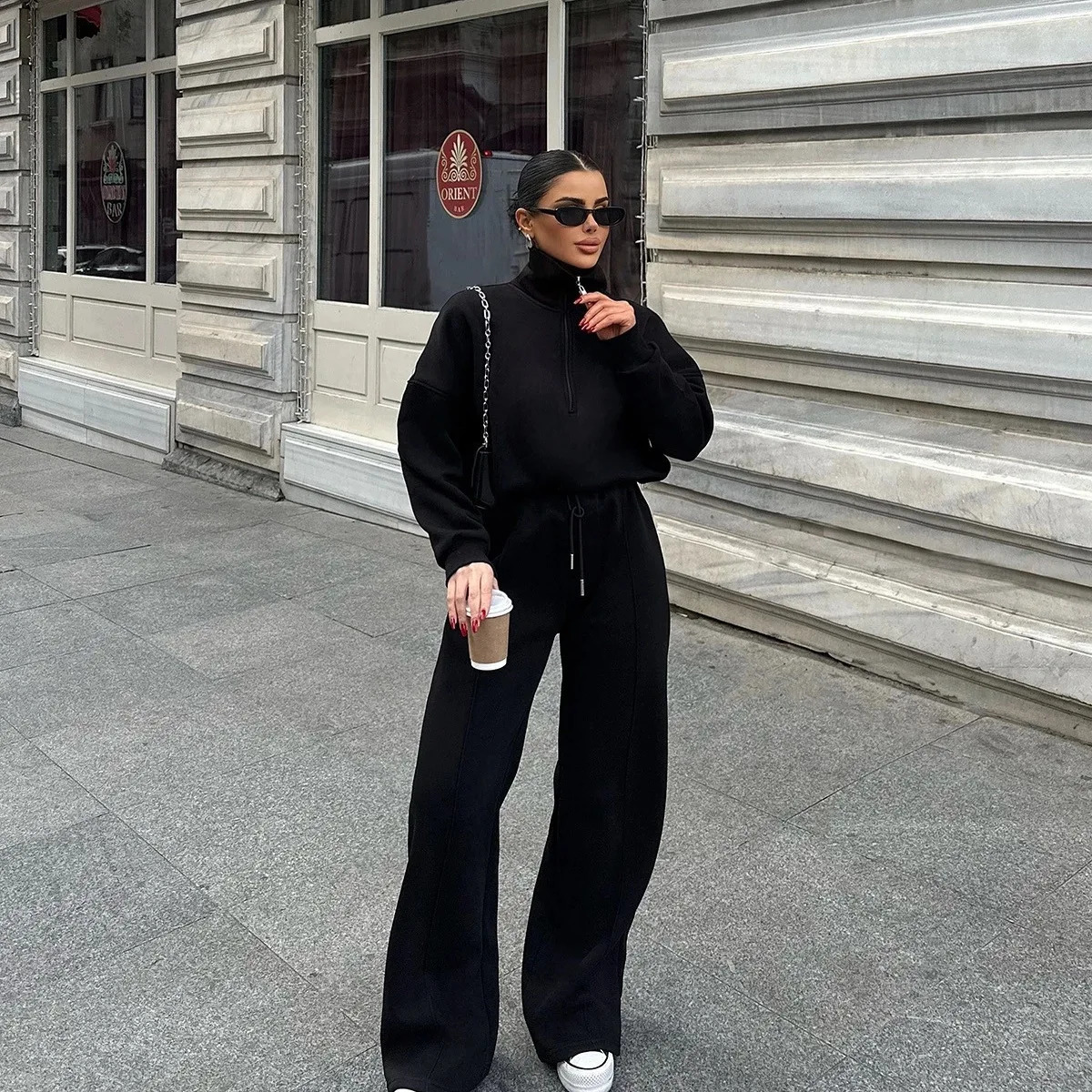 Fashion Autumn Winter Pants Sets Women Solid Color Pullover Sweatshirt Trousers Two Piece Set Female Casual Streetwear 251110