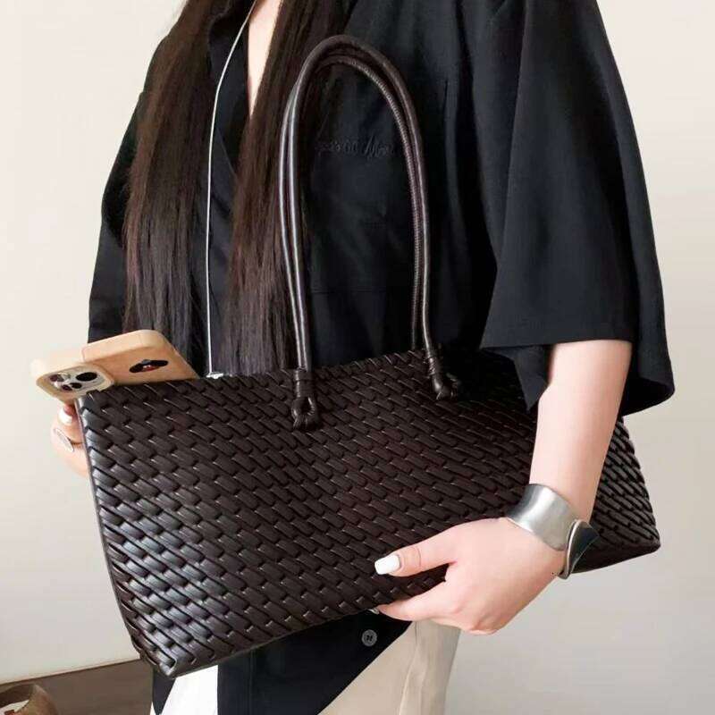 Hand Woven Tote Bags For Women Luxury Designer Handbags Purses 2025 New In PU Cross Weaving With Inner Pocket Underarm Shoulder