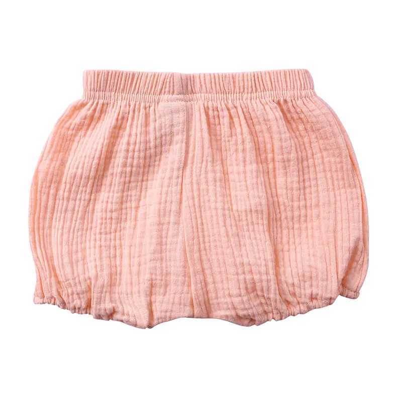 Summer CHIldrens Boys Shorts Solid Color Baby Girls Shorts Cotton Linen Bread Shorts Fashion Newborns 6-month-4 Years Z250410