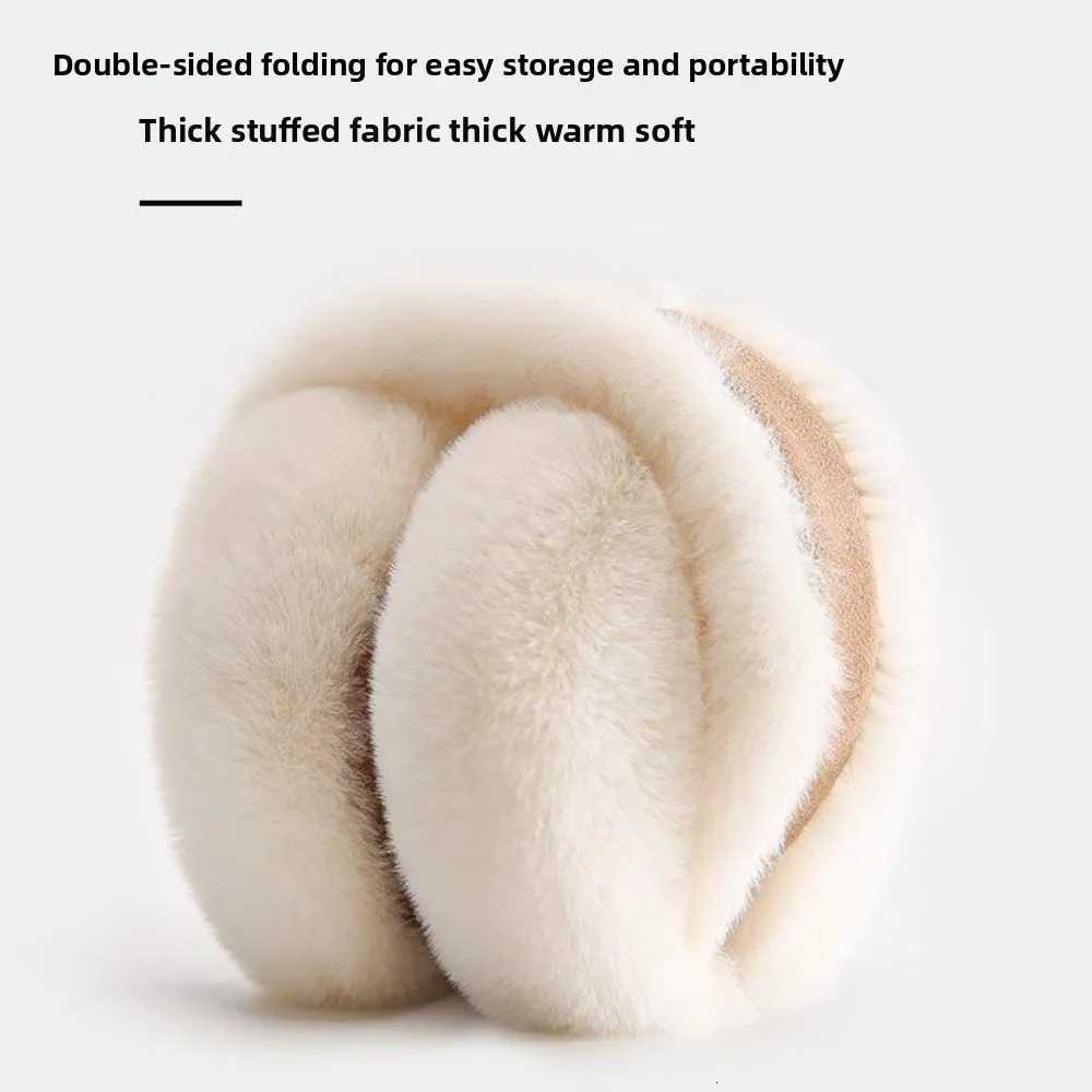 Suede plush earmuffs for women in winter with plush insulation for cycling providing warmth and antifreeze for the ears W251110
