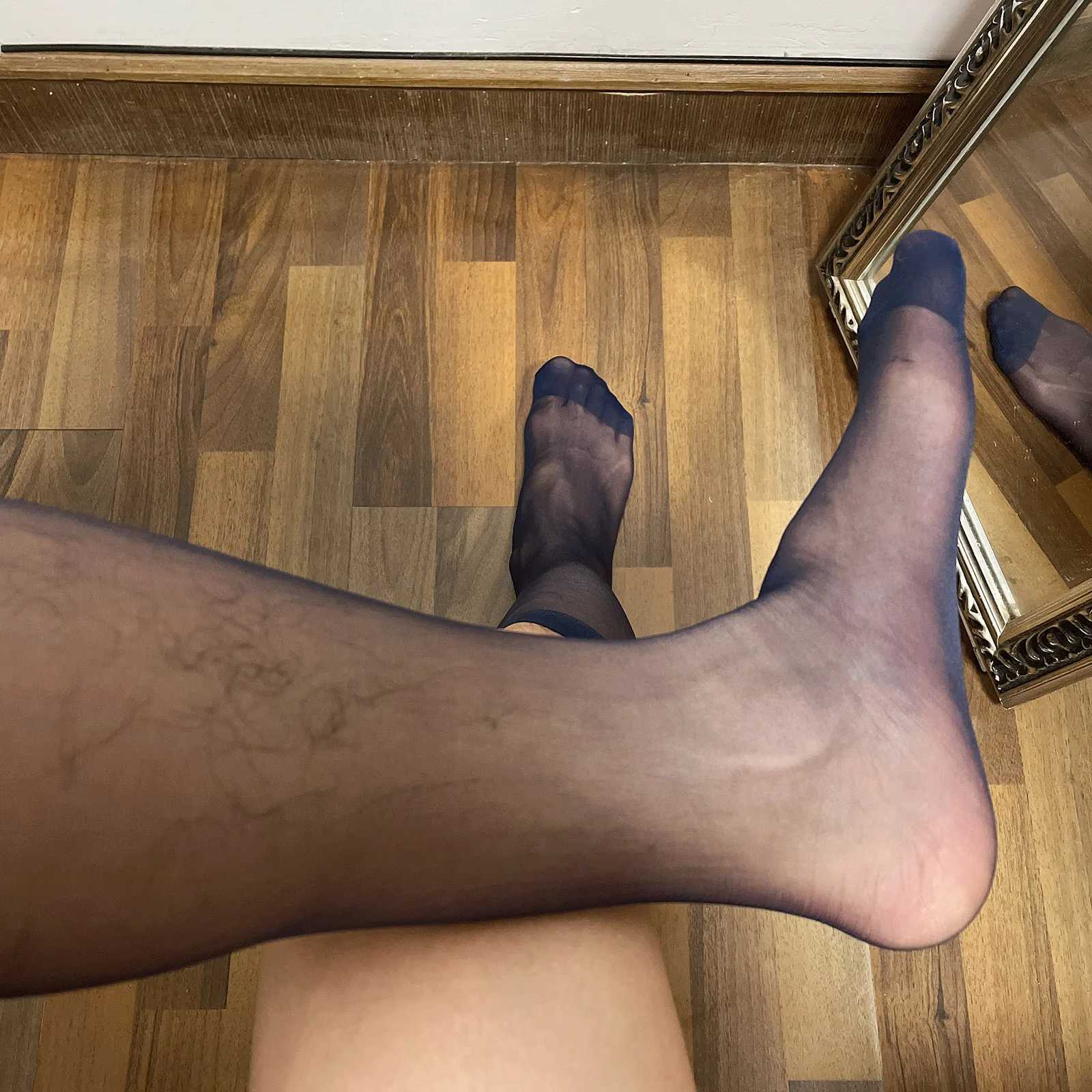 CLEVER-MENMODE Mens Transparent Stocking Sexy Shr Ultra Thin Stocking Elastic Business Dress Stocking X250410