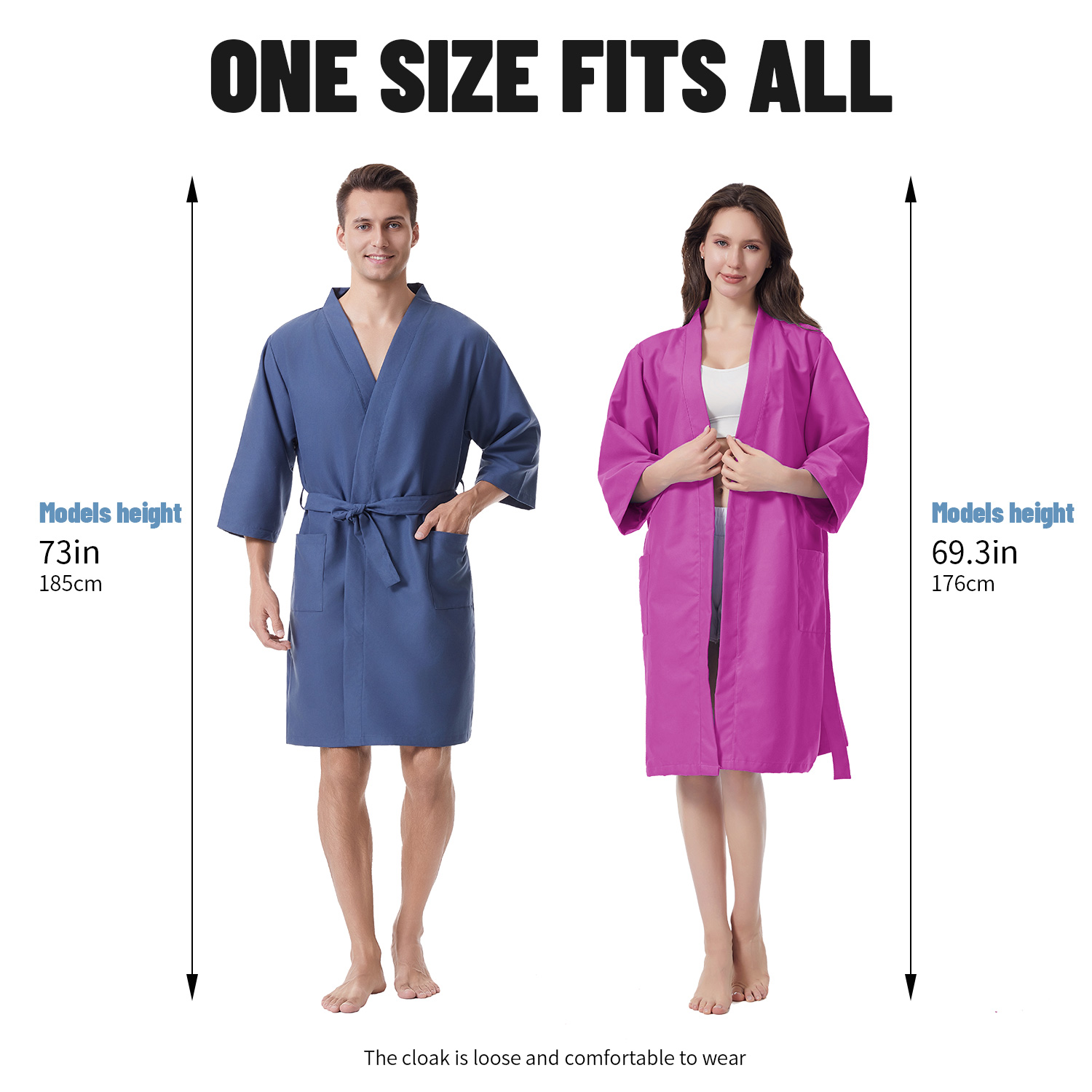 Mutao Microfiber Changing Robe with Adjustable Waist Tie - Long Sleeve Lightweight Quick-Dry Towel Bathrobe for Home Spa, Beach & Camping, Multiple Co