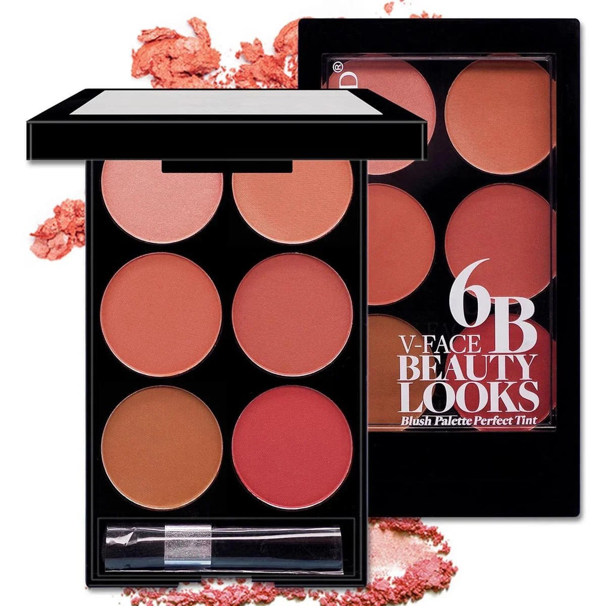 6color powder blusher and contour integrated palette pearl matte makeup 250325
